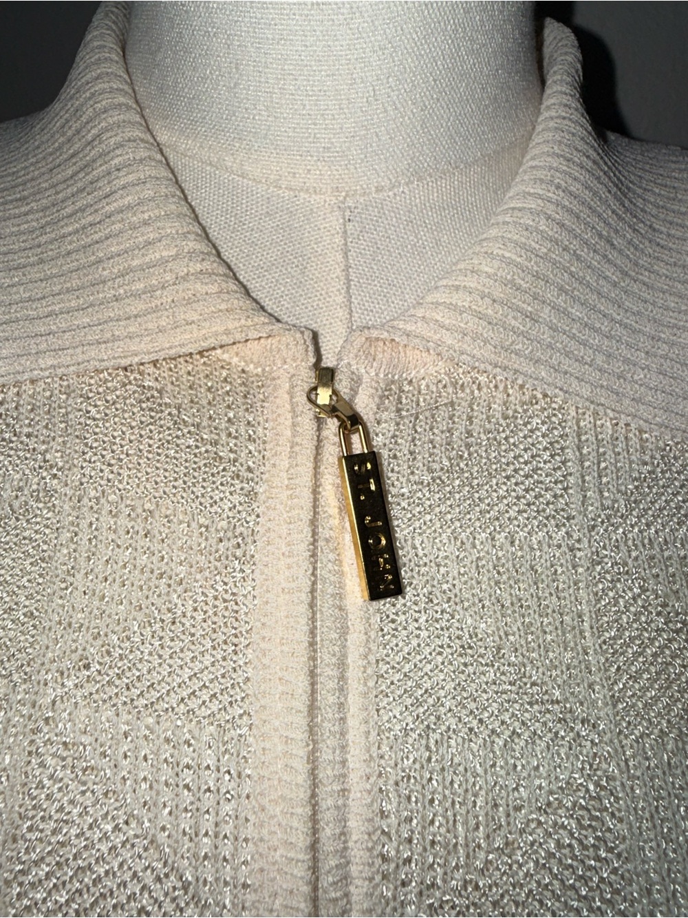 Vintage St. John Yellow Label Cream Knit Top & Sweater 2 Piece SET Knit in USA S - Picture 2 of 10